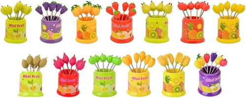 Aleissi 6 Palillos Y 1 Contenedor De Mini Frutas Para Botana