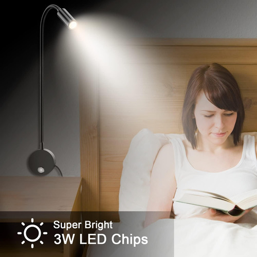 Luz De Lectura Led Montada En La Pared Con Un Cuello De Cisn