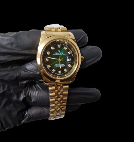 Reloj Rolex Dorado Con Verde Clon 