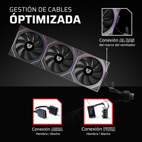 Kit 3 Ventiladores Magenticos Para Pc Eolox Link Exl95 Led Negro