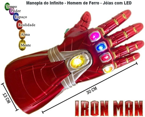 Imagem 1 de 9 de Manopla Homem De Ferro Com Led Luva Tony Stark - Vingadores