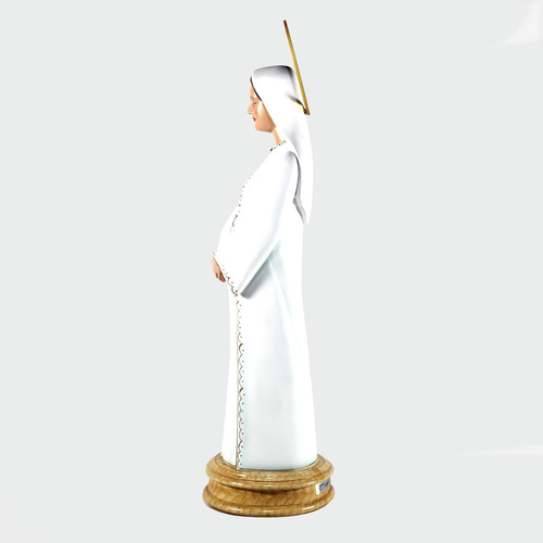 Estatua Escultura Imagem 30cm Maria Nossa Senhora Grávida Cor Branco