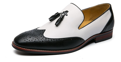 Mocasines Oxfords Para Hombre Zapatos De Cuero Con Borlas