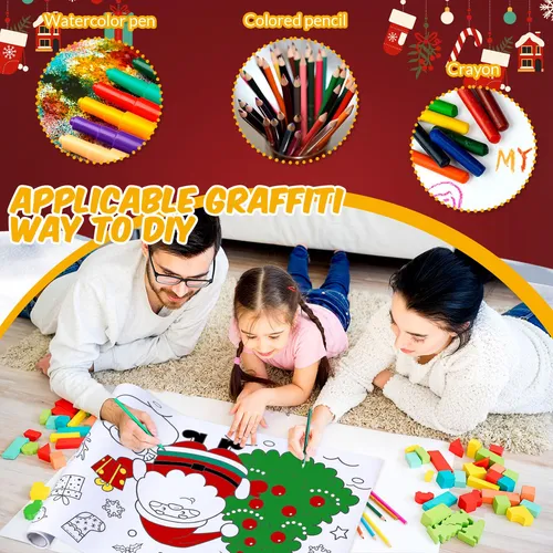 1 Poster Gigante De Navidad Para Colorear De 118 X 11.8 PuLG