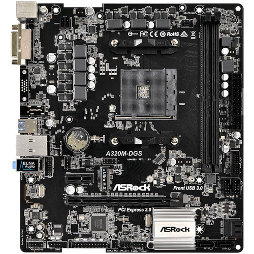 Placa-mãe Asrock A320m-dgs Ddr4 P/ Amd Am4