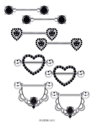 Anillo De Pecho Estilo Punk Con Forma De Corazón De Acero In