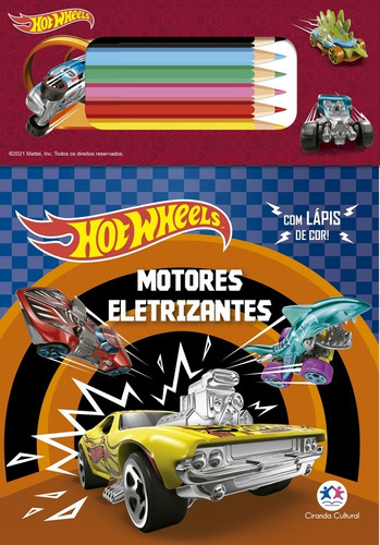 Livro Colorir Bloquinho Hot Wheels Carrinho Com Lápis De Cor