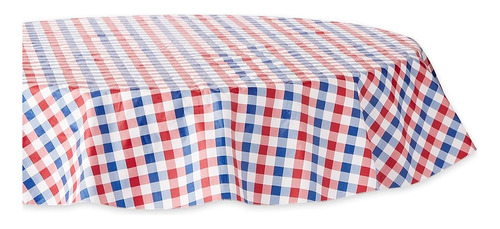 Dii Summer Checker Vinyl Tabletop Collection Flannel Backed,