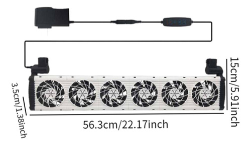 Enfriador De Acuario Ventilador 563 Mm X 35 Mm X 150 Mm