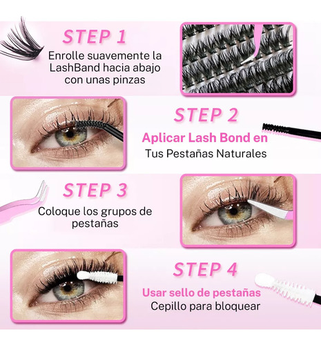 642 Kit Pestañas Maquillaje Diy Extension Mixto 30d 40d 50d