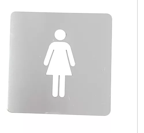 Señaletica Cartel Simbolo Baño Hombre Mujer Acero Inox
