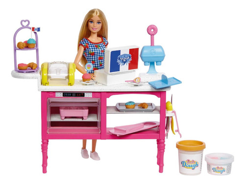 Barbie - Cafetería Con Muñeca Y Accesorios - Hjy19