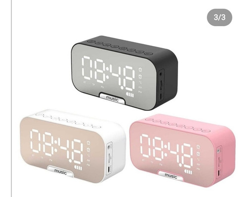 Reloj Despertador Radio Parlante & Bluetooth Portátil Led