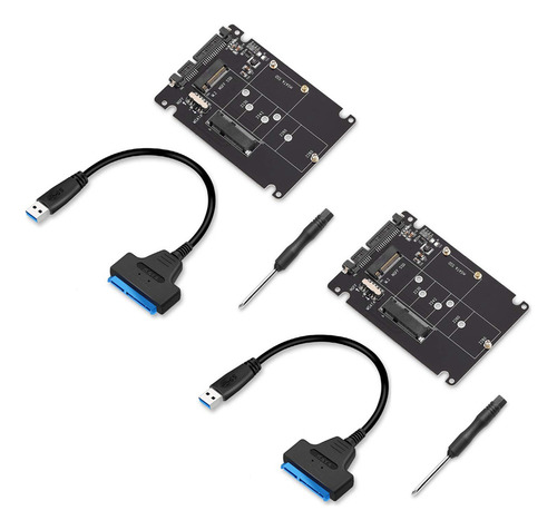 2 Adaptadores M.2 Ngff O Msata A 3.0 De Disco Duro Usb 3.0 A