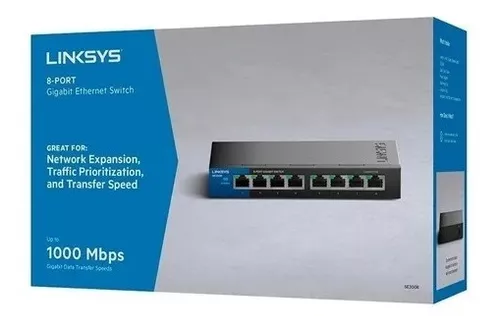 Switch Linksys SE3008 - 8 Puertos - GB RJ-45 10/100/1000MBPS