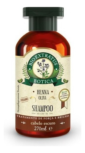 Bio Extratus Botica Cabelos Escuros Shampoo 270ml Henna