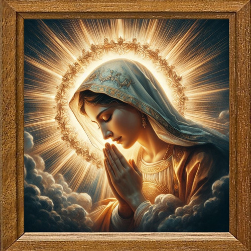 Cuadro Arte Digital Virgen María En Oración Ccvb 50x50 Única