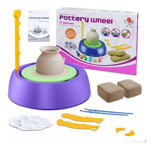 Kit Rueda Ceramica Purpura Estudio Idade Artista Maquina