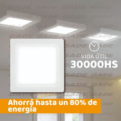 Imagen 3 de 8 de Plafon Aplicar Led 12w Cuadrado Luz Fria Jieli