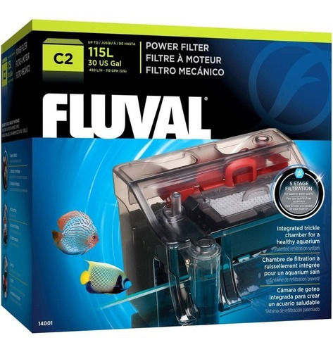 Filtro Externo Mochila Cascada Fluval C2 Acuarios 400 L/h