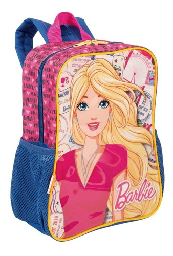 Mochila Infantil Barbie Viajante 19m Costas Pequena Sestini Cor Rosa Desenho do tecido Barbie 19M Pequena