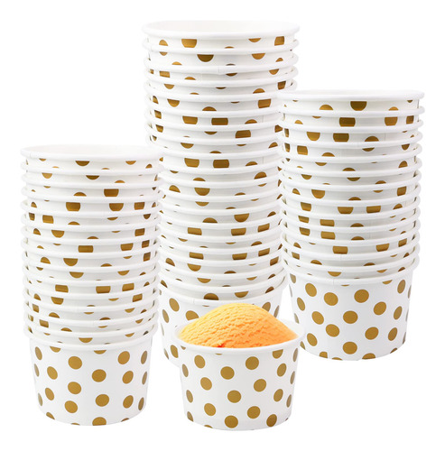 Czwestc 50 Vasos De Papel Para Helado, Cuencos De Postre Des