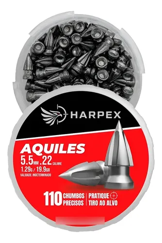 Chumbinho Harpex Aquiles 5.5mm 1.29g 19.9gr Carabina - 110un