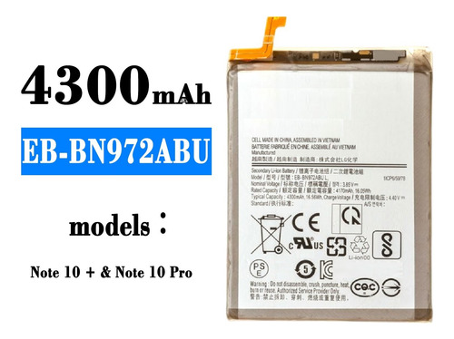 Bateira Para Galaxy Note 10 Plus ( N975 ) Eb-bn972abu + Nf