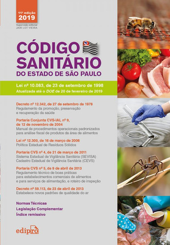 Código Sanitário Do Estado De São Paulo, De Jair Lot Vieira. Editora Edipro, Capa Mole Em Português