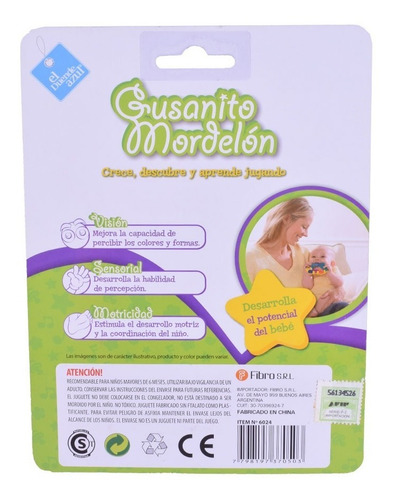 Imagen 3 de 6 de Mordillo Gusanito Mordelon El Duende Azul Nuevo 6024