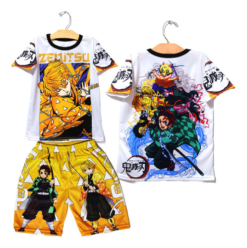 Playera Y Short Fresco Zenitsu Agatsuma Demon Slayer Anime 