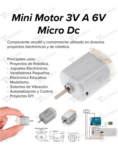 Para . 50 Piezas Motor 3v ~ 6v Micro Dc Pequeño 5v Arduino