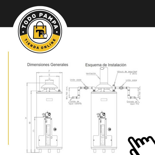 Termotanque multigas Eskabe Acquapiú A5 800 M gris plata 52L