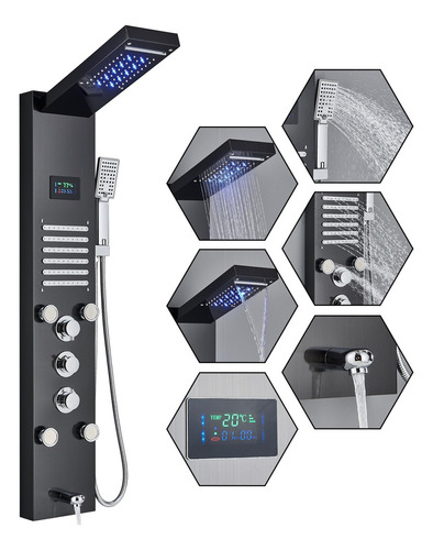 Sistema De Regadera Led De Torre De Panel,