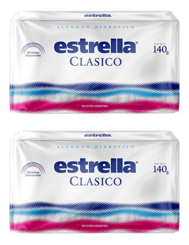 Algodón Estrella Clásico 140g Pack X2 Unidades