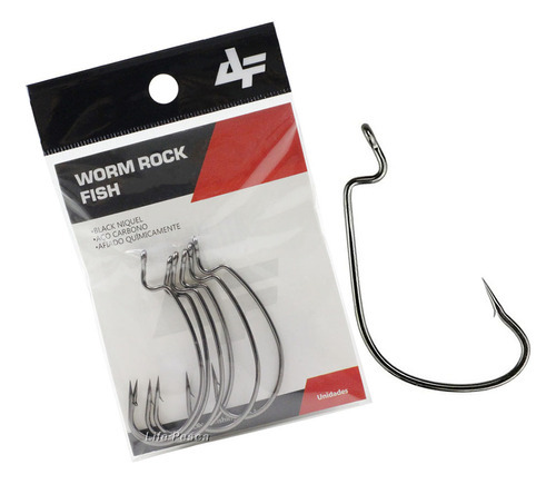 Anzol Albatroz P/ Iscas Soft Worm Rock Fish Nº 4/0 - 5 Peças