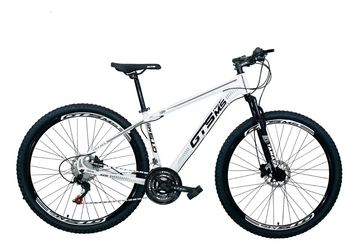 Bicicleta Gts Pro M5 Techs Alumínio Aro 29 21v Freio À Disco Cor Branco Tamanho Do Quadro 19
