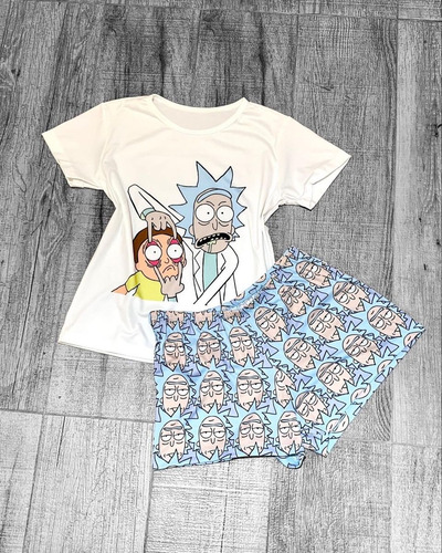 Imagen 2 de 3 de Pijama Verano Corto Rick And Morty Short + Remera