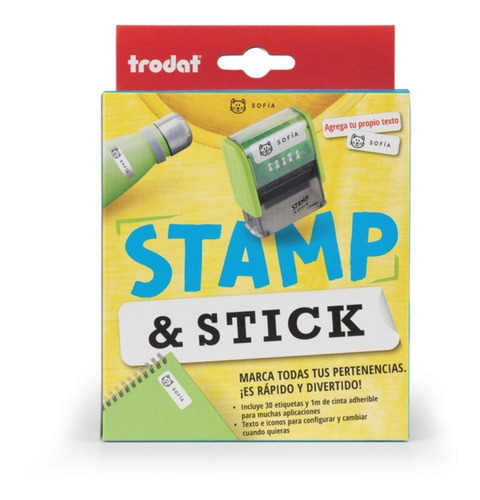 Set Stick & Stamp Trodat Sello Personalizable Escolar Dibujo