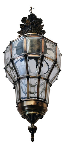Antiguo Y Enorme Farol Versalles Burbuja Bronce Y Cristal (Usado)