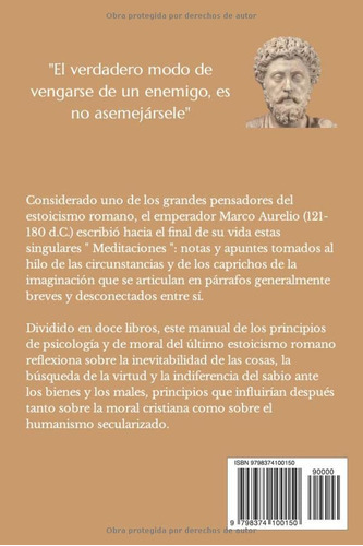 Las Meditaciones De Marco Aurelio: Filosofía Romana, De Marco Aurelio. Editorial Independently Published, Tapa Blanda En Español, 2023