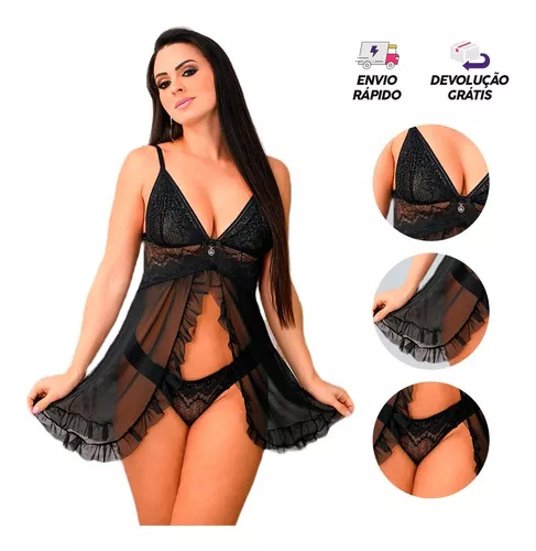 Conjunto De Lingerie Camisole Sexy De Renda Para Mulheres