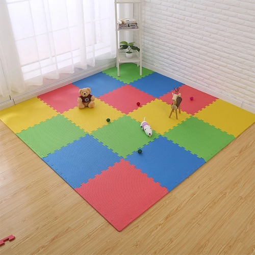 Imagen 6 de 9 de Alfombra Piso Encastrable Goma Eva Baldosas 60 X 60 Cm X4 ®