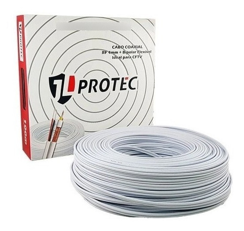 Imagem 1 de 2 de Cabo Coaxial Rf 4mm Bipolar 100m Ideal Cftv Camera Alarme