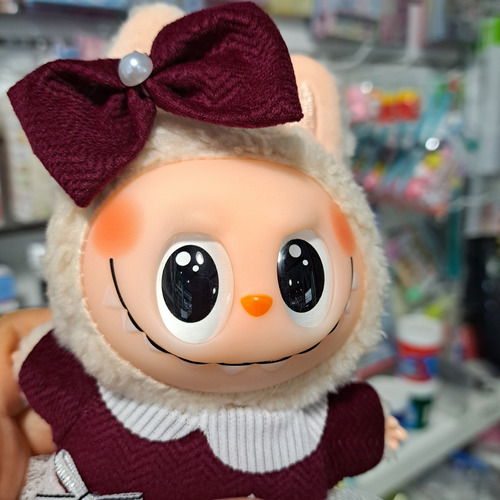 Labubu Peluche Llavero The Monsters Exclusivos Vestido Y Moño
