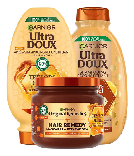 Tesoros De Miel, ShampĂș + Acondiciona + Mascarilla - Garnier