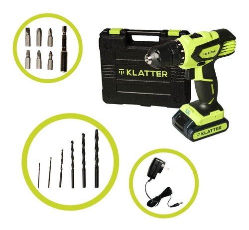 Imagen 4 de 10 de Taladro Atornillador Klatter 14v Inalambrico 10mm