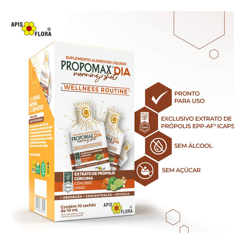 Display 10un Sachês 10ml Propomax Dia Morning Shot