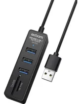 Comprar Adaptador Hub 5 Em 1 USB 3.0 Com Leitor de Cartão SD, Leitor de Cartão Micro SD e 3 Portas USB 3.0 Exbom