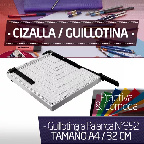 Cizalla Guillotina Palanca Corta Papel A4 Autoafilante 32cm